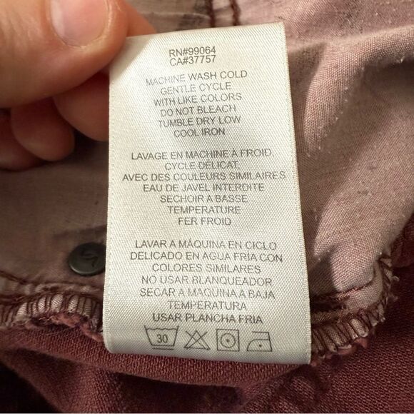 RVCA Spanky Denim Jeans Mens Sz 33 Red Slim Straight Stretch Outdoor Comfort - Picture 12 of 15